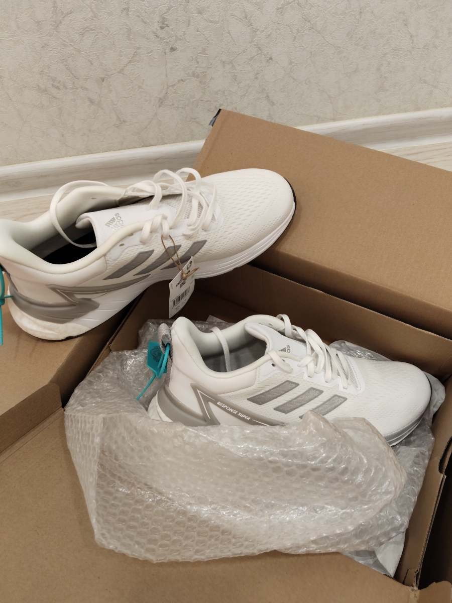 custom review-Adidas Response Super 2,0 Устойчивый к истиранию Дышащий Амортизация Низкий Топ Повседневные Беговые кроссовки Мужские Белый Серый