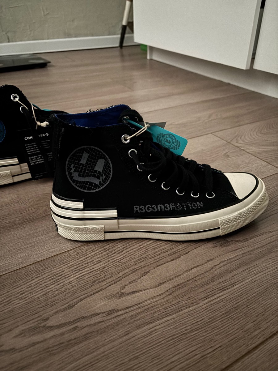 custom review-Конверс 1970s Chuck Taylor All Star High Топ Кеды Унисекс Черный Серый