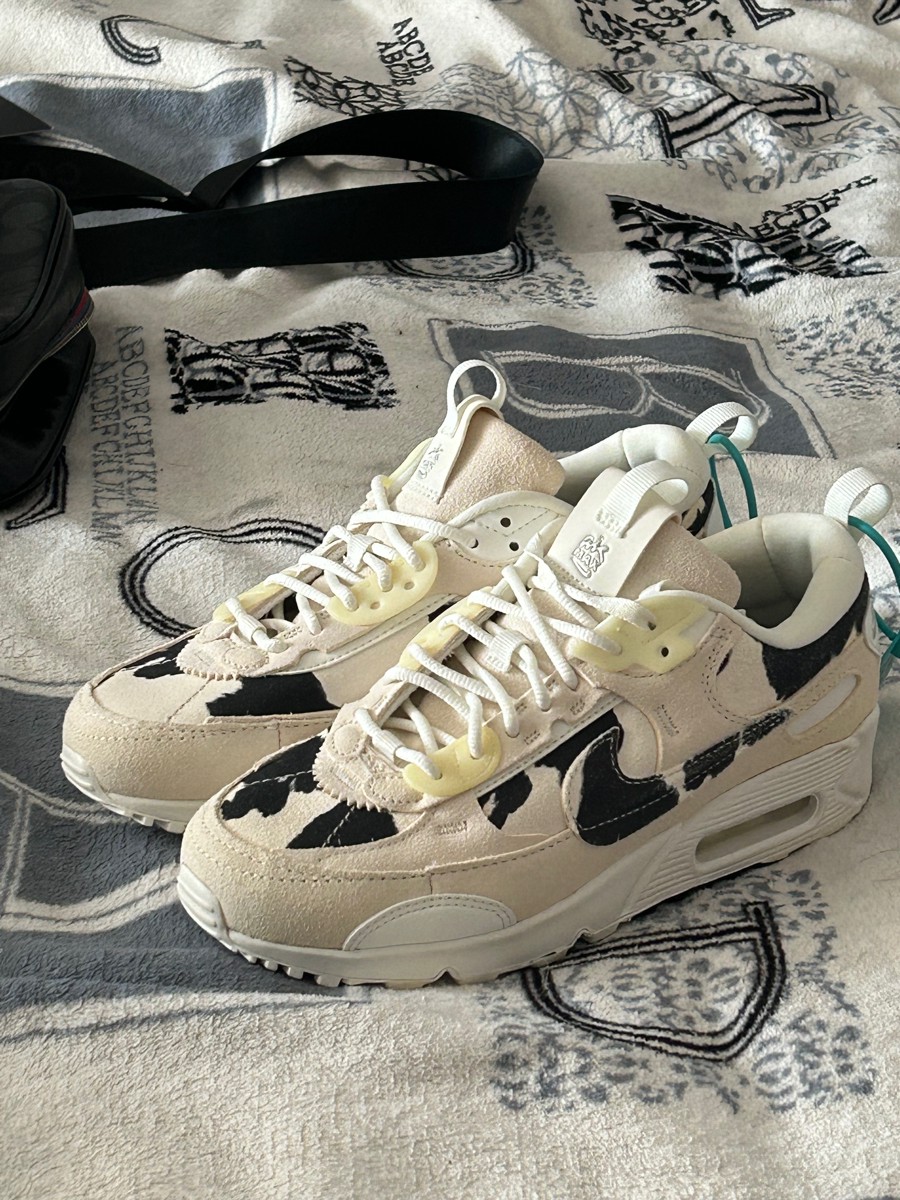 custom review-Nike Air Max 90 Futura Low Топ Повседневная обувь Женская Белый Черный