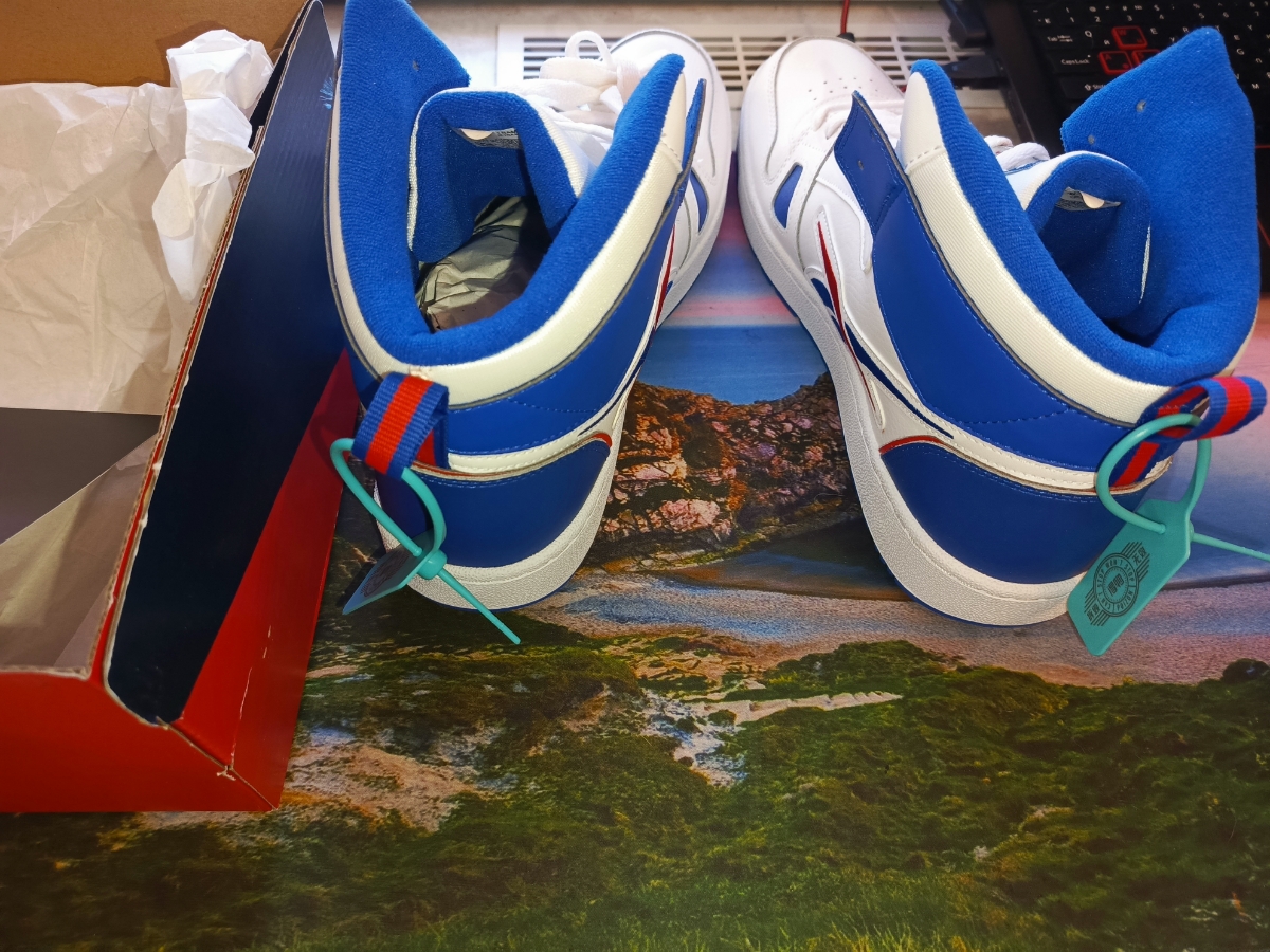 custom review-Reebok Co-brand MID Топ Винтажные Баскетбольные Кроссовки Мужские Белый Синий