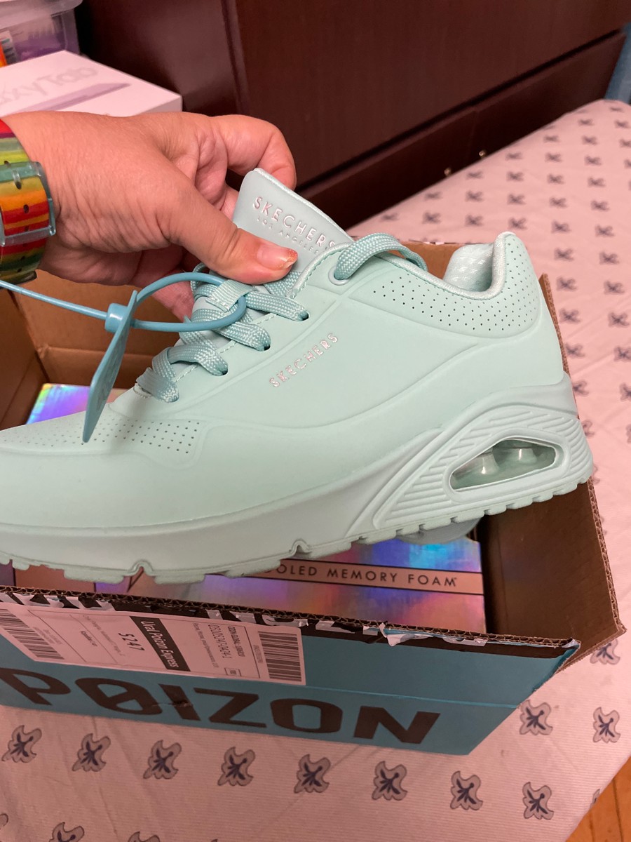 custom review-Skechers Uno Low Топ Casual Женский Светло-Синий