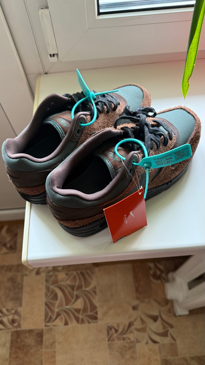 custom review-Nike Air Max 1 'Beef Broccoli' Низкий Топ Casual Мужской Коричневый Серый