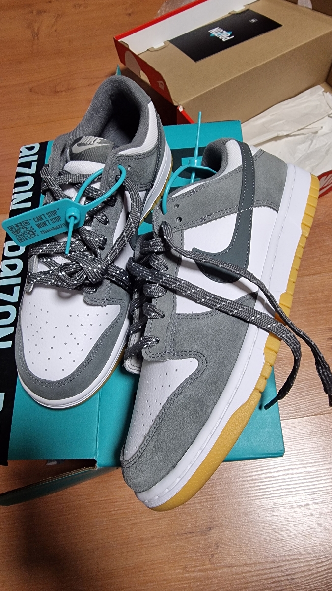 custom review-Nike Dunk 'GREY Gum' Slip-Resistant Shock Absorbers Low Top Skateboard Shoes Unisex White Gray Найк Данк 'GREY Gum' Противоскользящие амортизаторы низкие топ скейтборд обувь унисекс белый серый