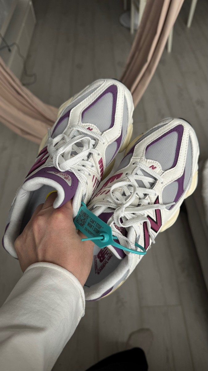 custom review-New Balance NB 9060 Дышащий Низкий Топ Casual Унисекс Белый Фиолетовый