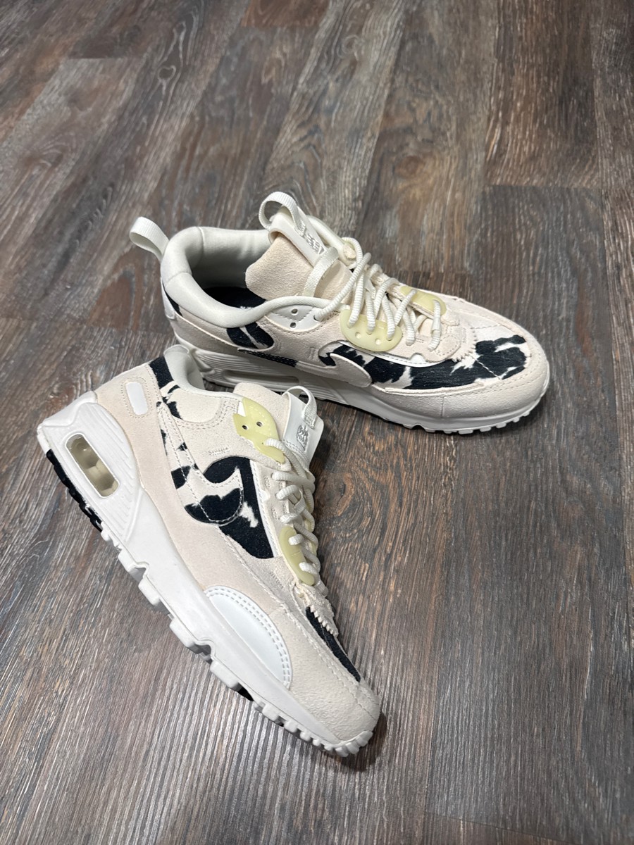 custom review-Nike Air Max 90 Futura Low Топ Повседневная обувь Женская Белый Черный