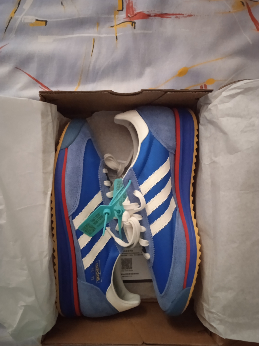 custom review-Adidas Originals SL 72 RS Slip-Resistant Низкий Топ Повседневная Обувь Унисекс Синий Белый