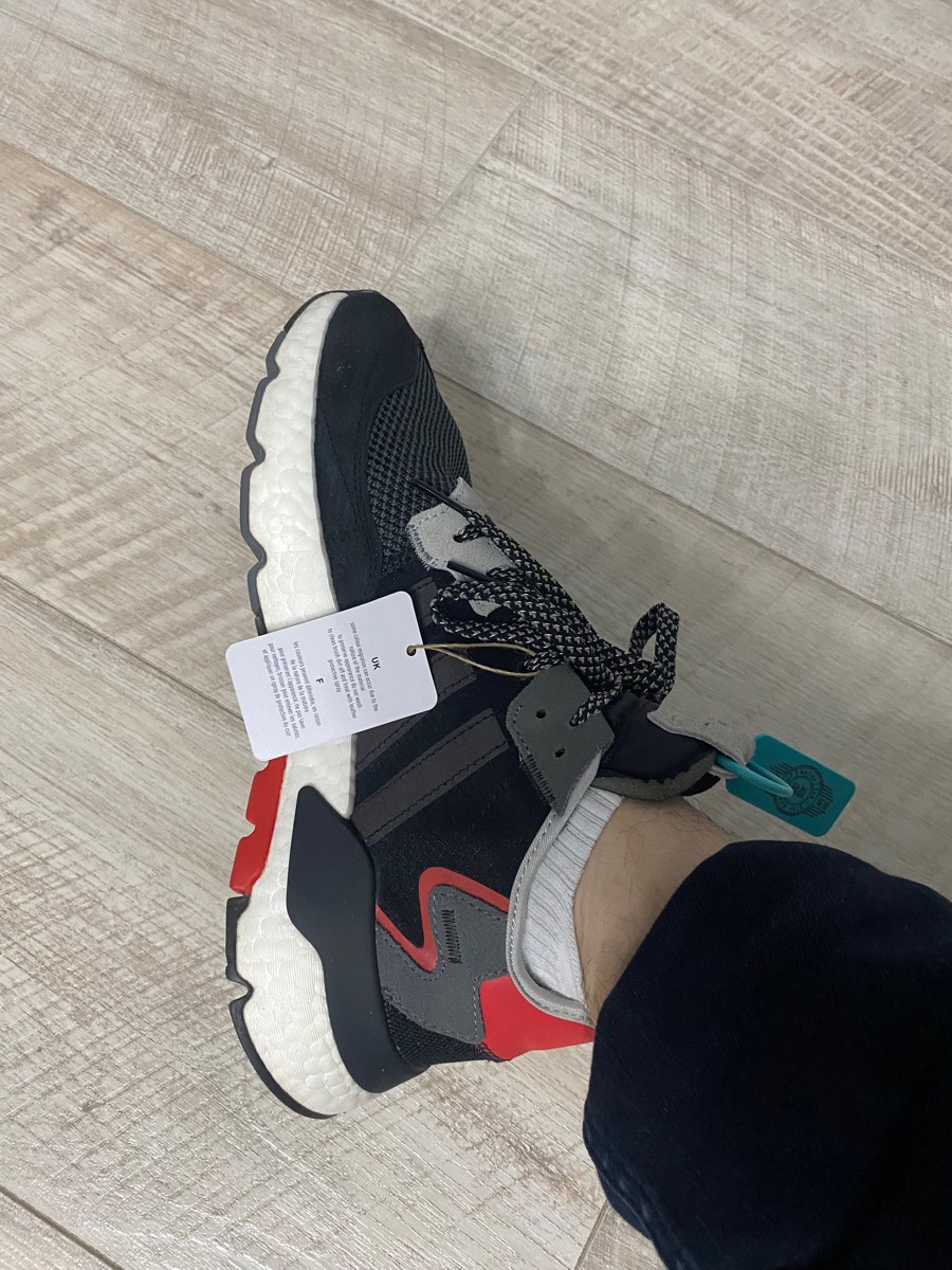 custom review-Adidas Originals Nite Jogger Slip-resistant Low Top Casual Unisex Black Red Adidas Originals Nite Jogger Slip-resistant Низкий Топ Повседневный Унисекс Черный Красный