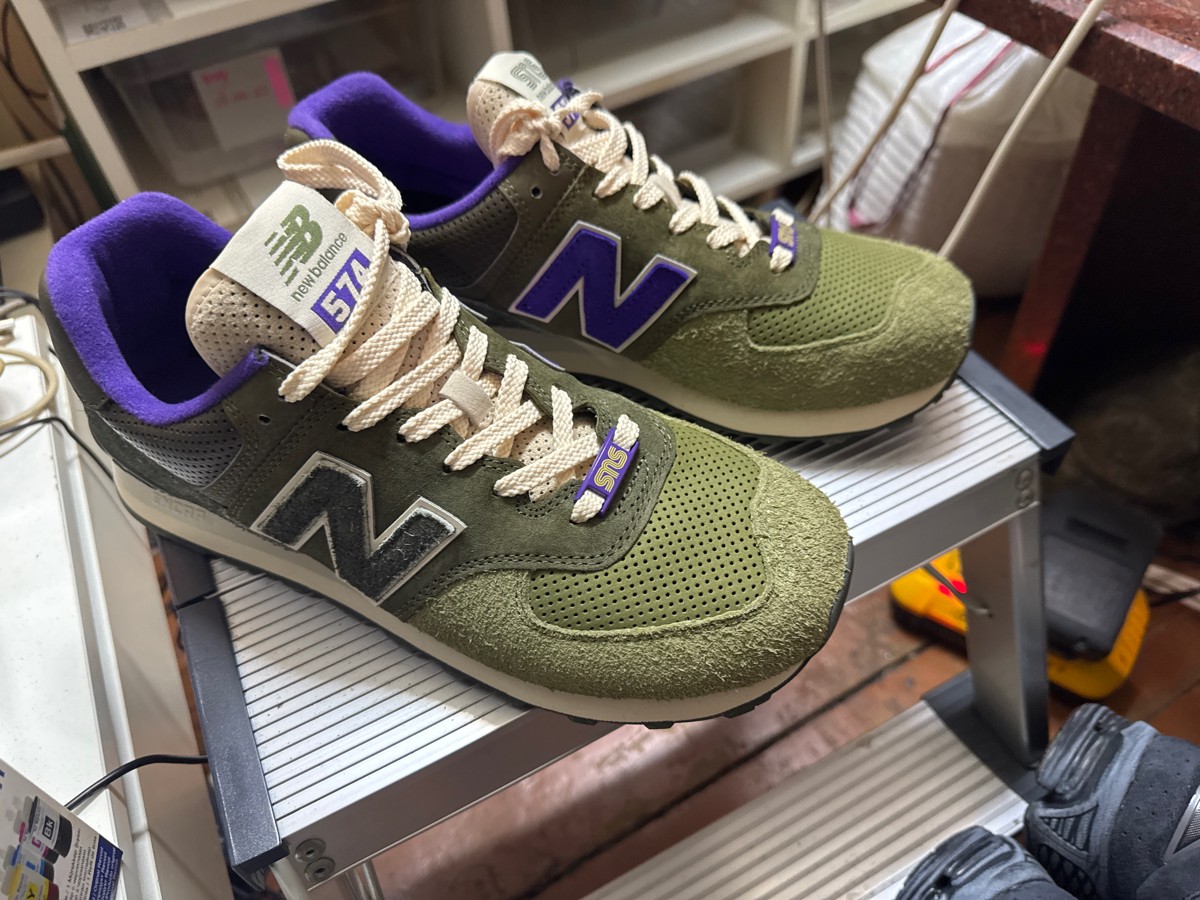 custom review-Sneakersnstuff x New Balance NB 574 Low Топ Беговые кроссовки Унисекс Оливково-зеленый