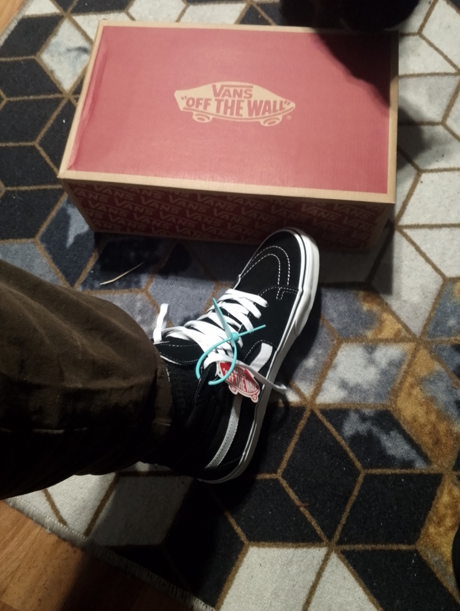 custom review-Vans SK8 High Топ Скейтборд Кроссовки Унисекс Черный Белый