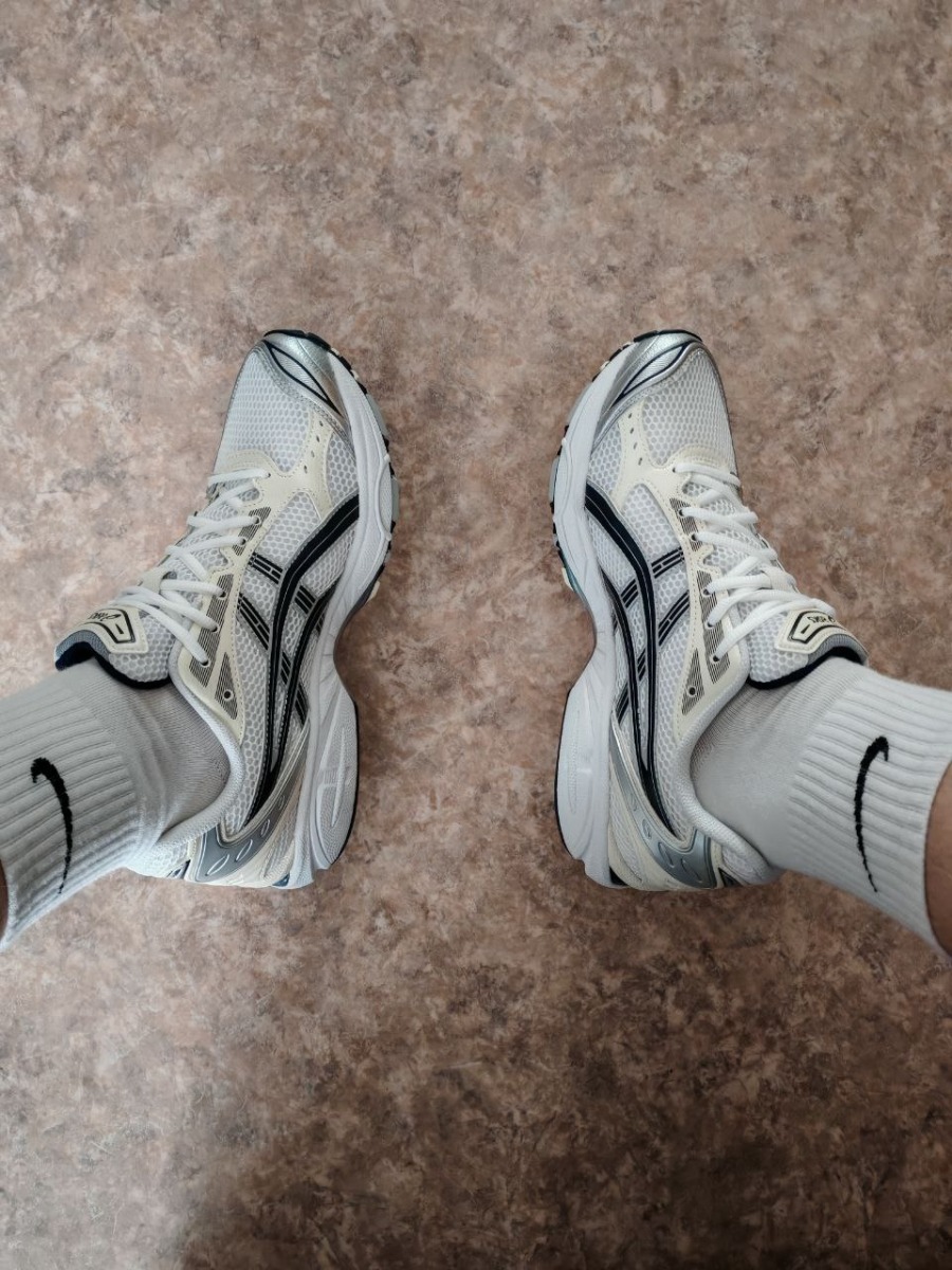 custom review-ASICS Gel Kayano 14 Амортизация Износостойкий Низкий Топ Беговые Кроссовки Женские Белые Черные Серебряные