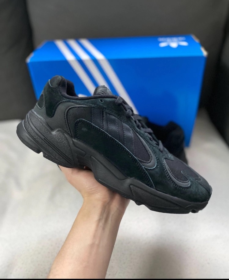 custom review-Adidas Originals YUNG 1 Slip-Resistant Abrasion-Resistant MID Топ Подошва Кроссовки Унисекс Черный
