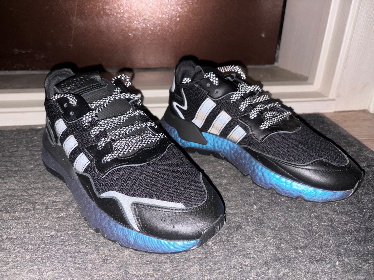 custom review-Adidas Originals Nite Jogger Slip-resistant Abrasion-resistant Breathable Low-top Casual Unisex Black Blue Adidas Originals Nite Jogger Противоскользящий Устойчивый к истиранию Дышащий Низкий Топ Повседневный Унисекс Черный Синий