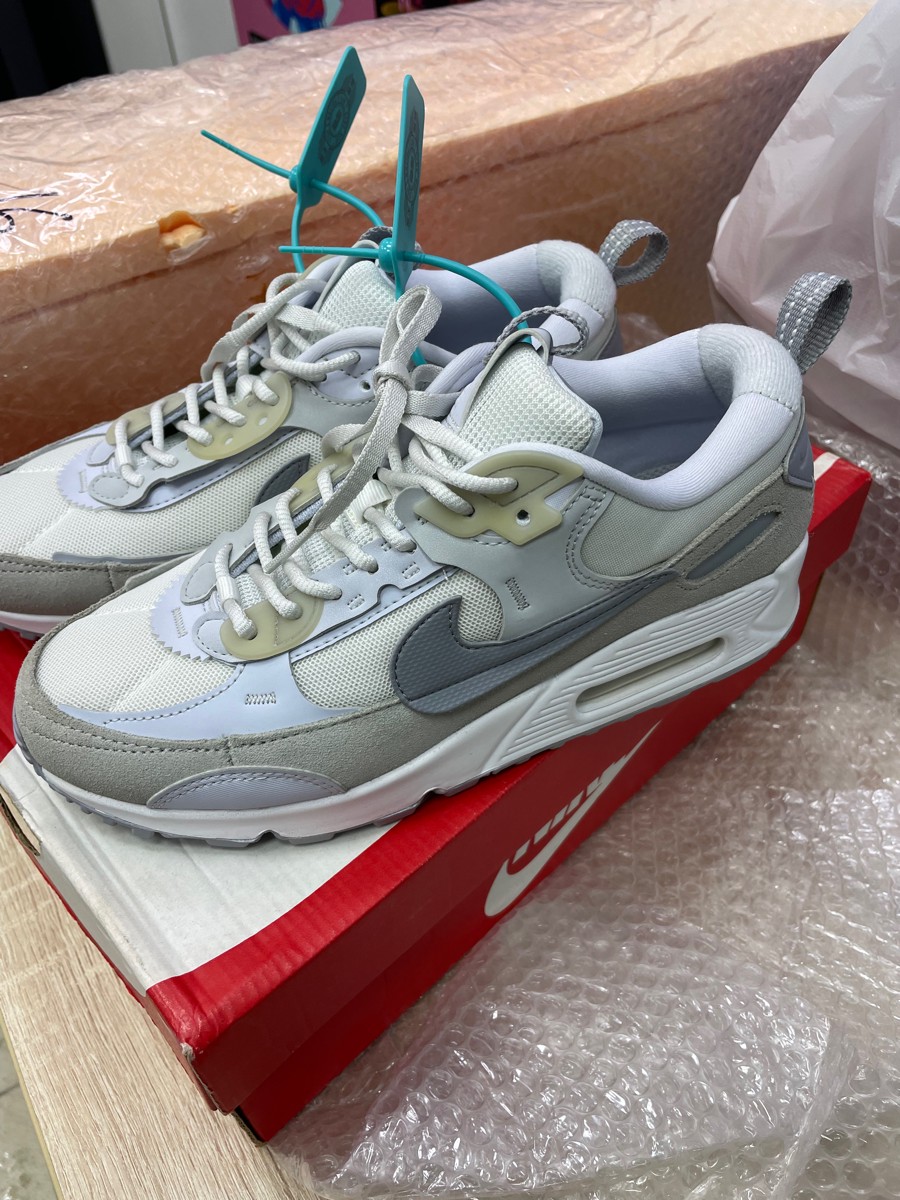 custom review-Nike Air Max 90 Low Топ Повседневные Беговые Кроссовки Женские Серый Синий