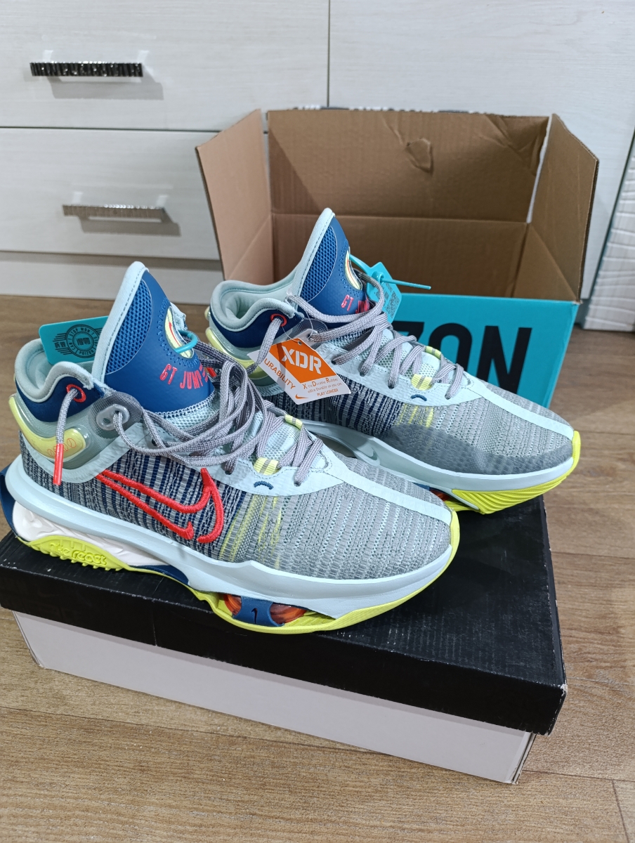 custom review-Nike Air Zoom г.T. Jump 2 ALPHA Wave MID Топ Баскетбольные кроссовки Мужской Серый Синий