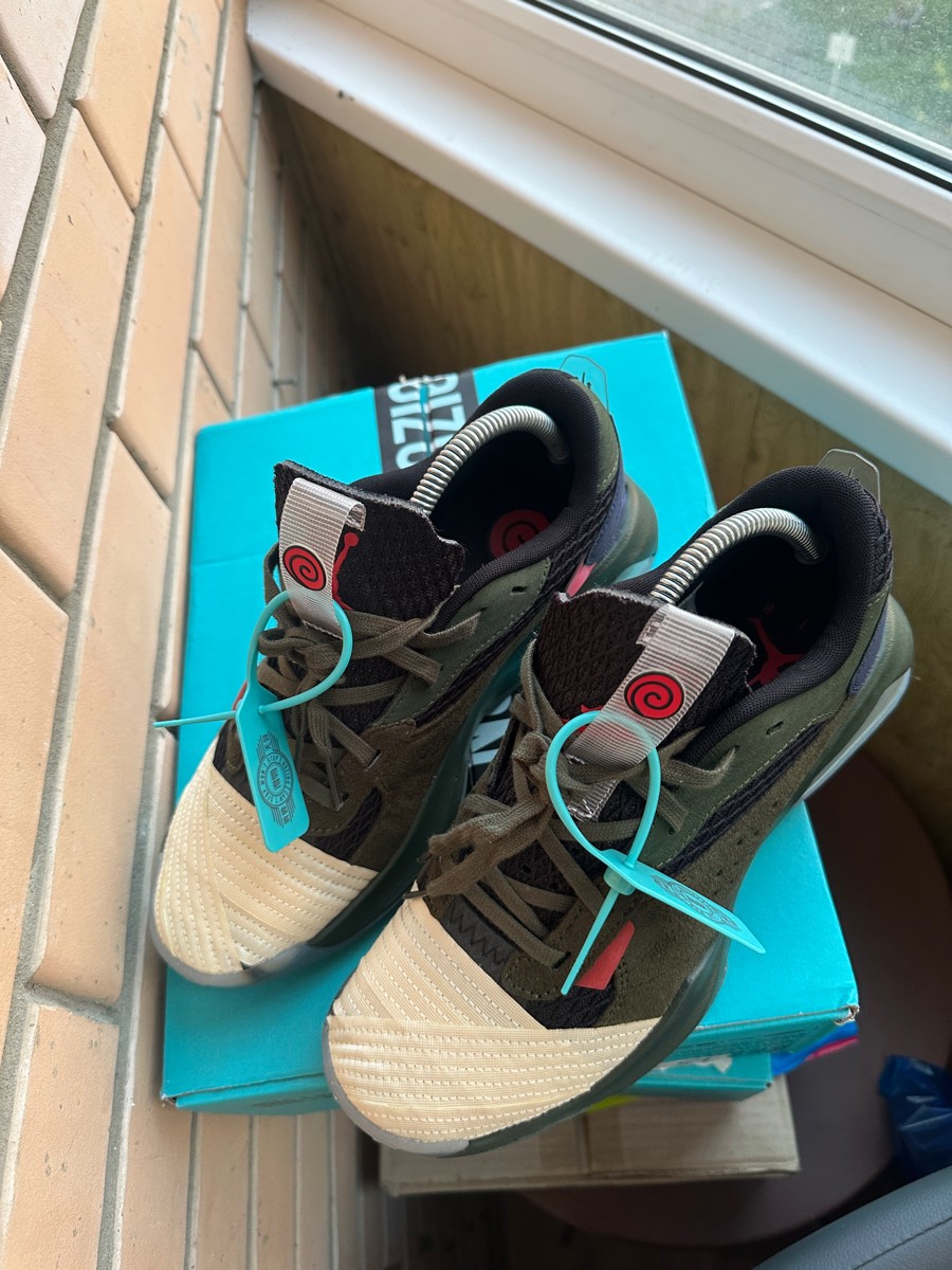 custom review-Naruto x Jordan Air 200E SP Low Топ Casual Унисекс Оливково-зеленый