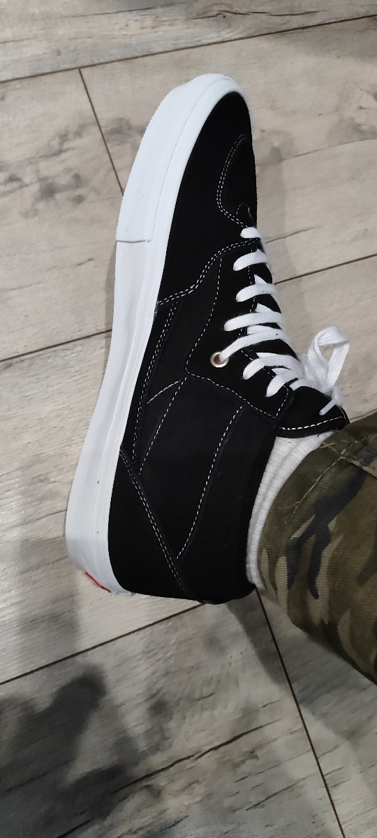 custom review-Vans Half Cab Pro Skate Износостойкий и Легкий MID Топ Кроссовки для скейтбординга Унисекс Черный Белый