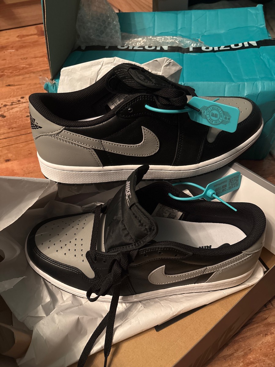 custom review-JORDAN Air Jordan 1 Винтажные баскетбольные кроссовки Low Топ Черный Серый Унисекс