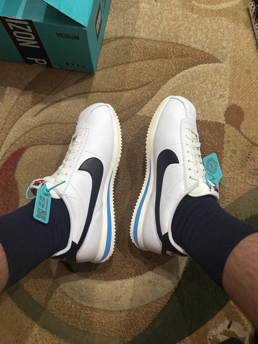 custom review-Nike Cortez 23 Устойчивый к истиранию Низкий Топ Повседневный Городской Коммутирование Беговые кроссовки Мужской Белый Черный Синий
