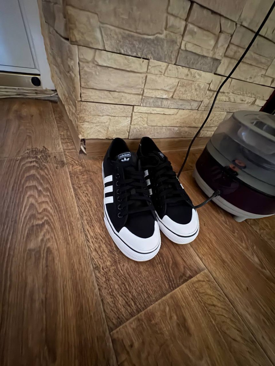 custom review-Adidas Originals NIZZA Low Топ Скейтборд Кроссовки Унисекс Черный Белый