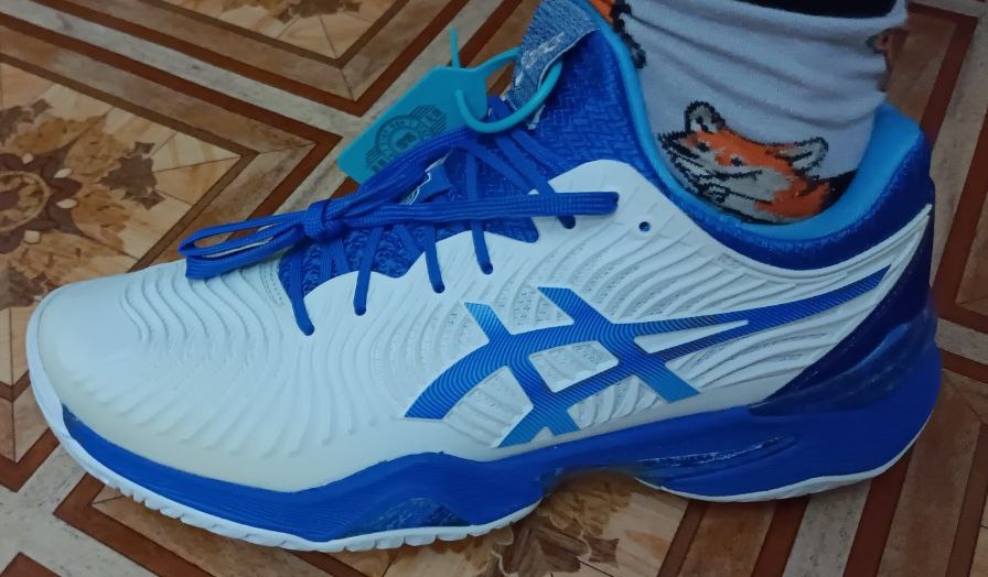 custom review-ASICS Court FF Амортизация Износостойкие Низкие Кроссовки для Тениса Мужские Белые и Синие