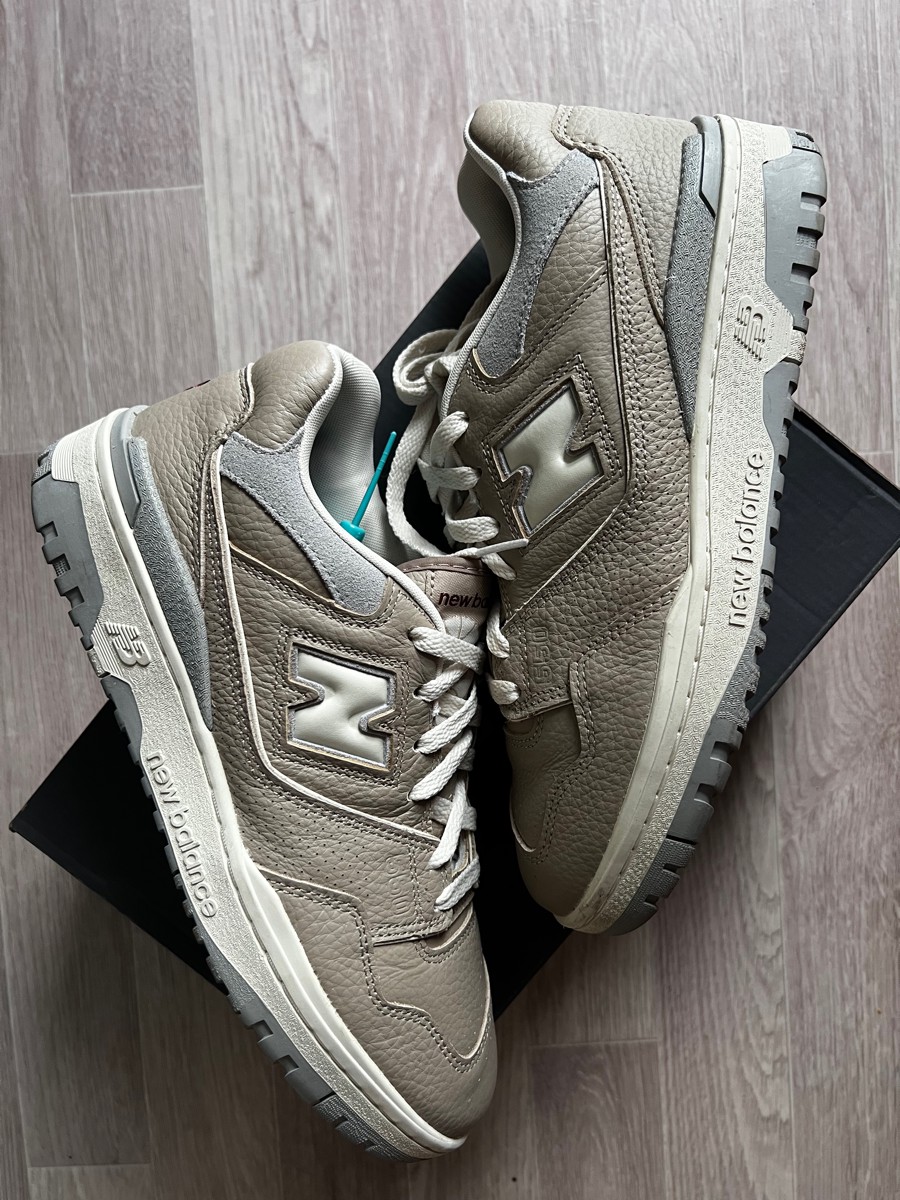 custom review-New Balance NB 550 Амортизация Износостойкий Низкий Топ Винтажные Баскетбольные Кроссовки Унисекс Бежевый Коричневый