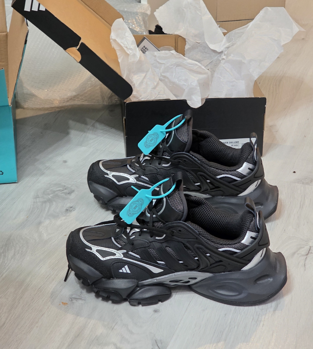 custom review-Adidas XLG RUNNER DELUXE Устойчивый к истиранию Низкий Топ Повседневные Городские Коммутирующие Беговые кроссовки Унисекс Черный