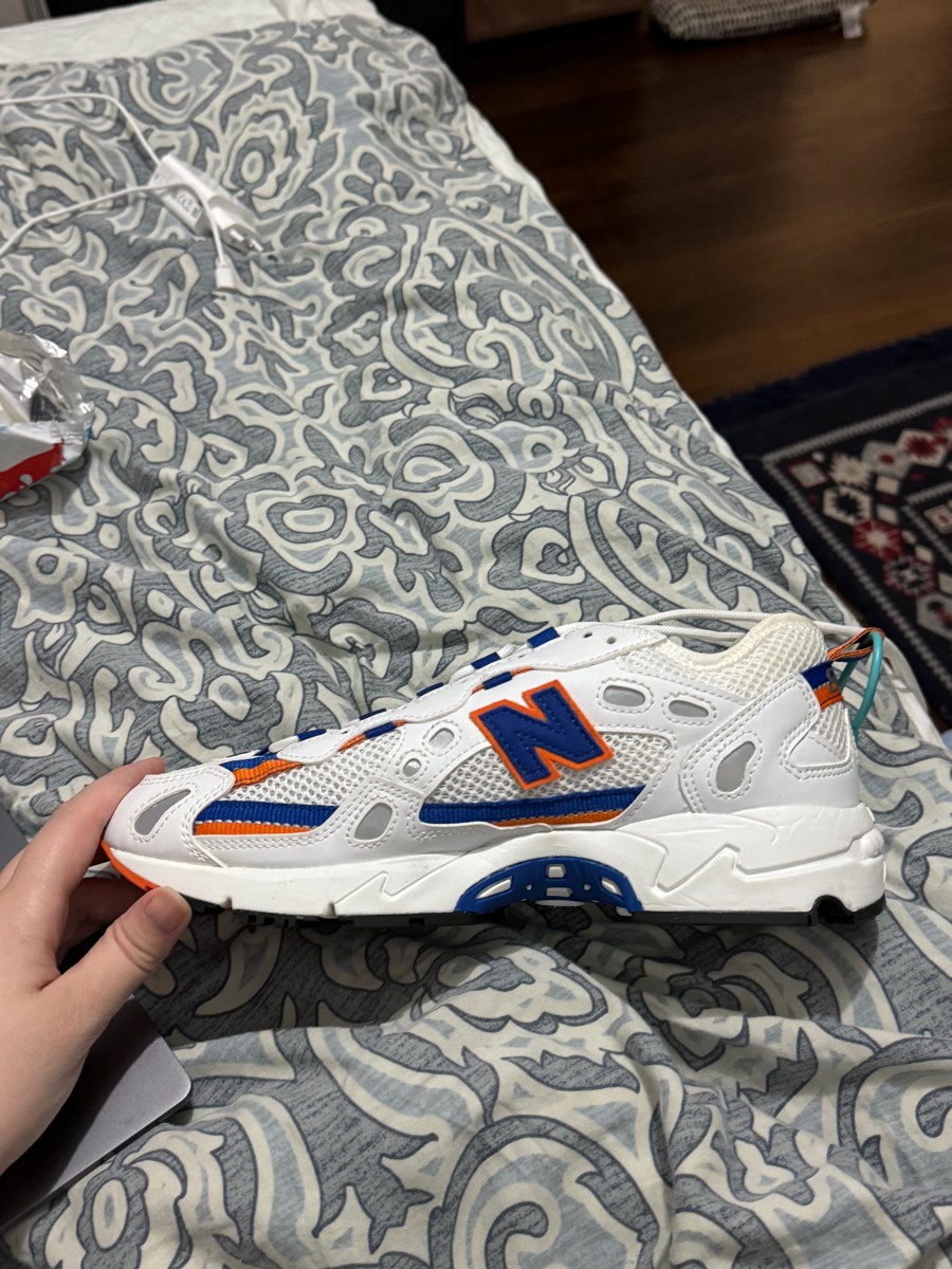 custom review-New Balance NB 827 Low Топ Casual Унисекс Белый Синий и Оранжевый D Ширина