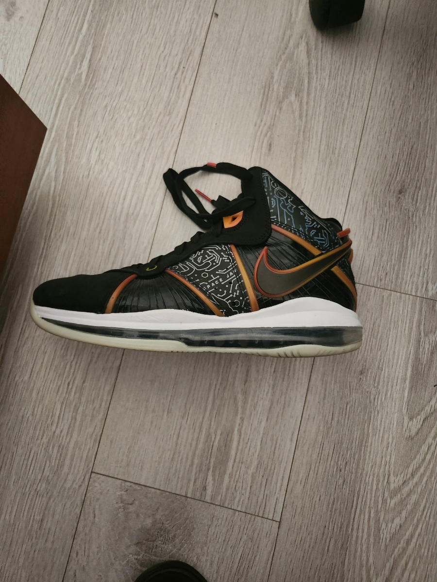 custom review-Nike Lebron 8 QS 'Space Jam' MID Топ Винтажные баскетбольные кроссовки Мужской Черный Оранжевый