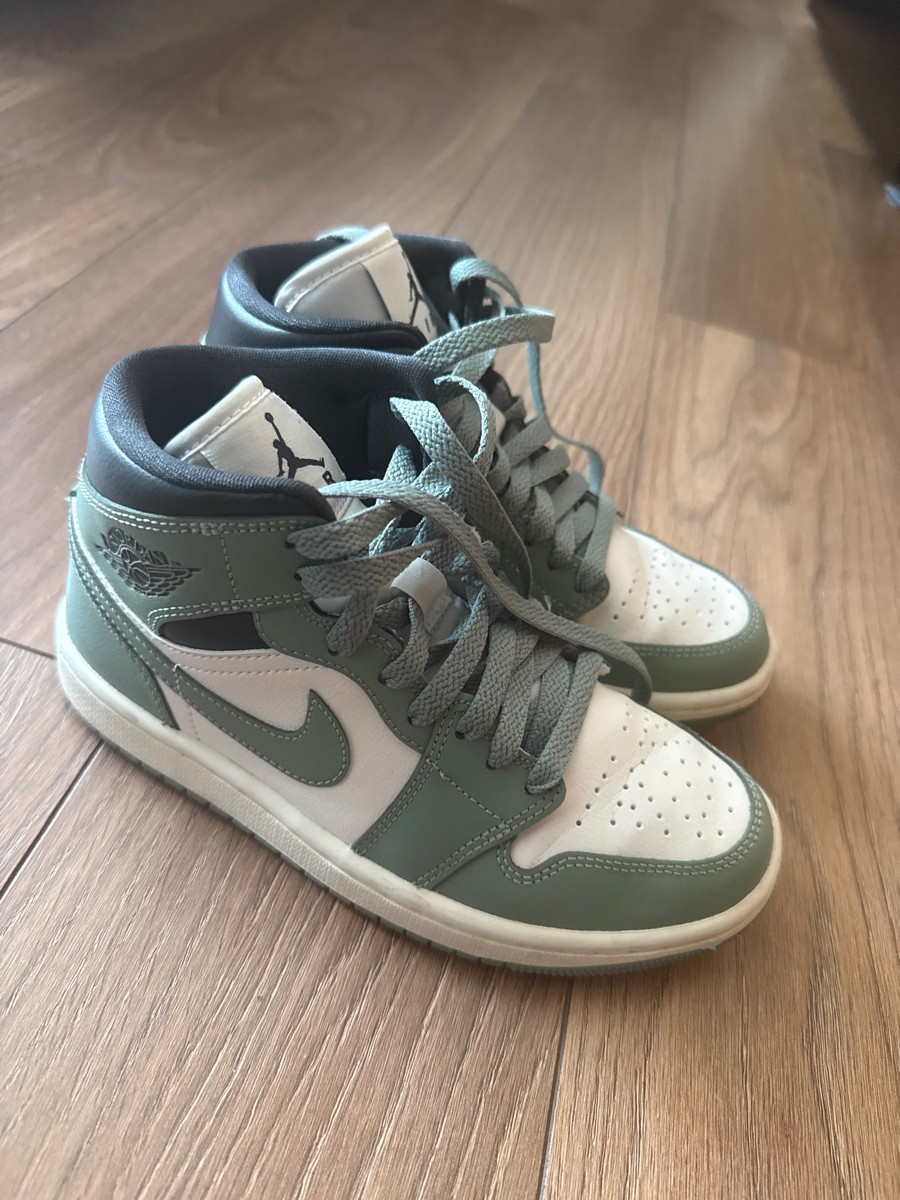 custom review-Jordan Air Jordan 1 MID Топ Винтажные Баскетбольные Кроссовки Женские Зеленые