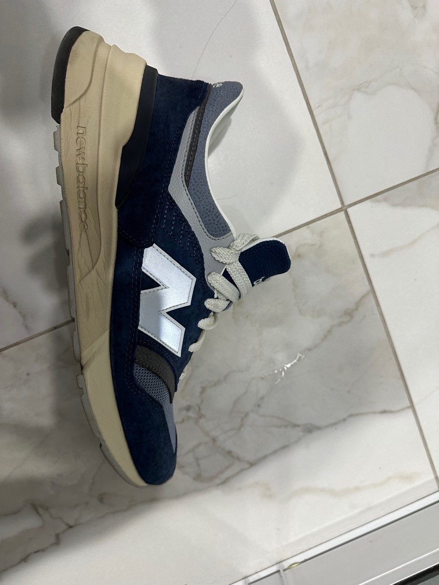 custom review-New Balance NB 997R Амортизация Низкий Топ Повседневный Городской Коммутирование Беговые кроссовки Унисекс Синий Серебряный