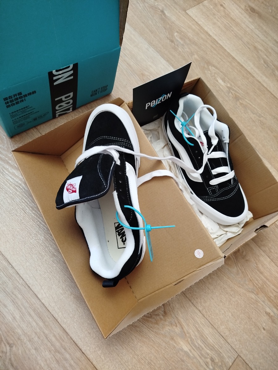 custom review-Vans Knu Skool Устойчивые к истиранию низкие скейтбордические кроссовки унисекс Черный Белый Подкладка