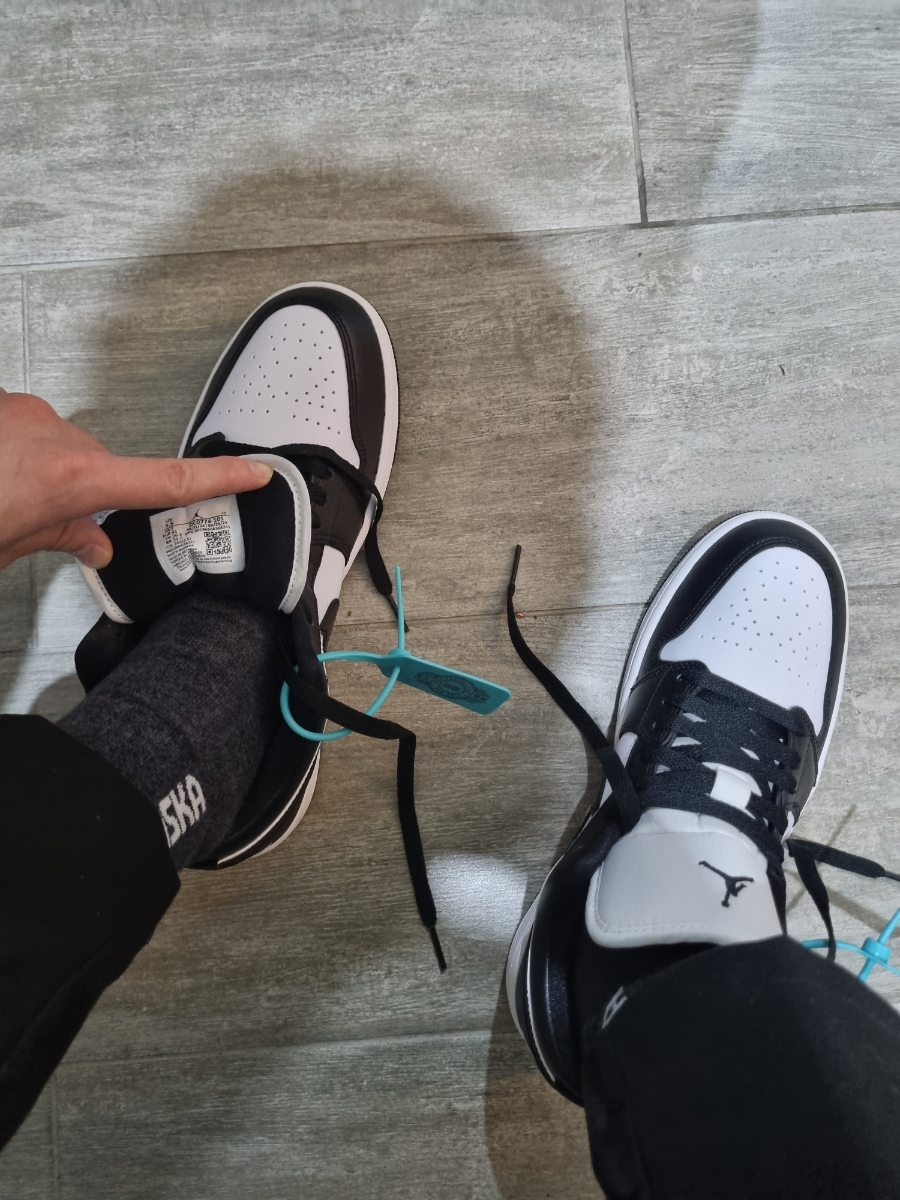 custom review-Jordan Air Jordan 1 'Панда Slip-Resistant Low Top Винтажные Баскетбольные Кроссовки Женские Черный Белый