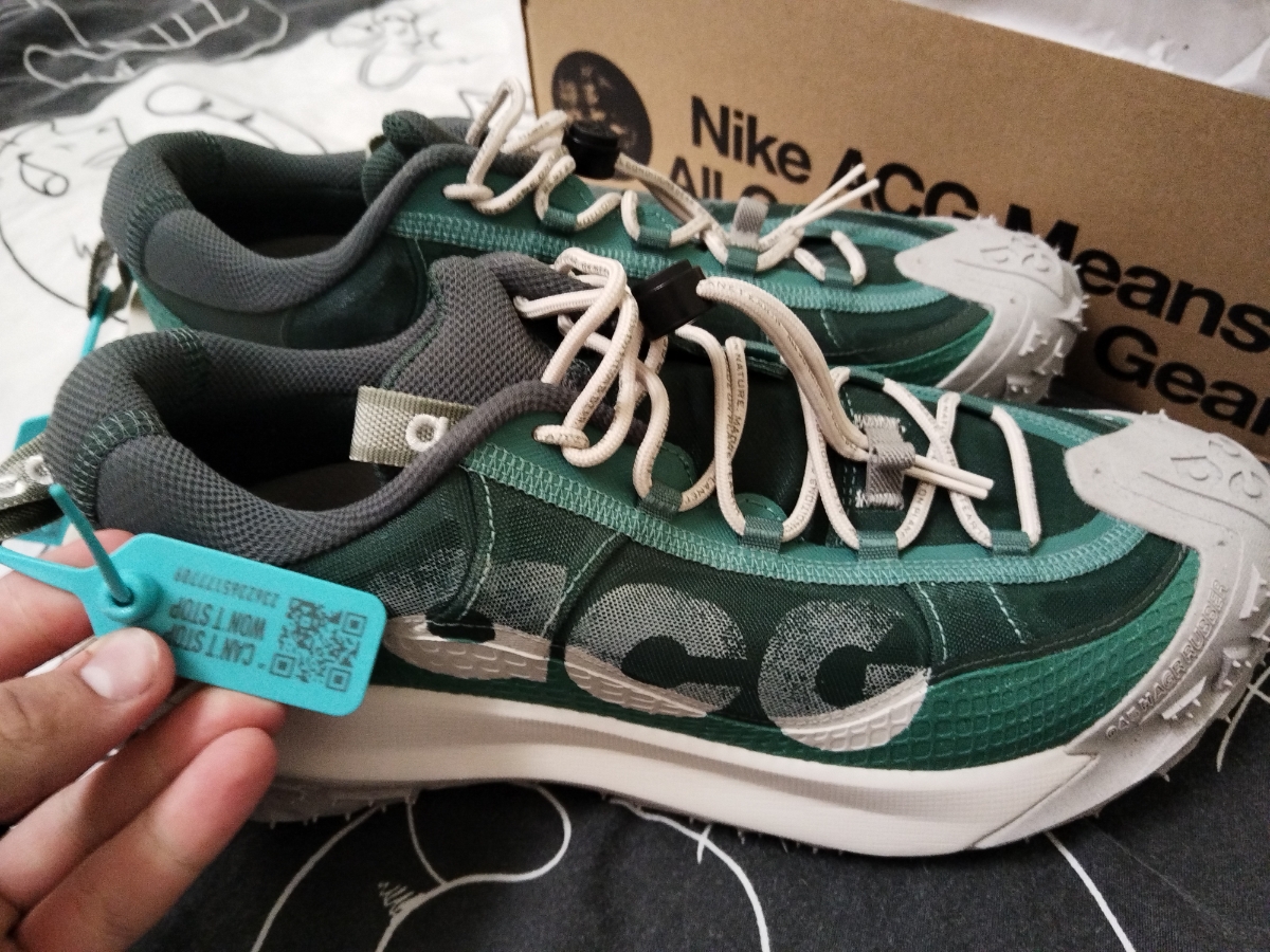 custom review-Nike ACG Mountain Fly 2 LOW Топ Альпинистская Обувь Мужская Зеленая Серый