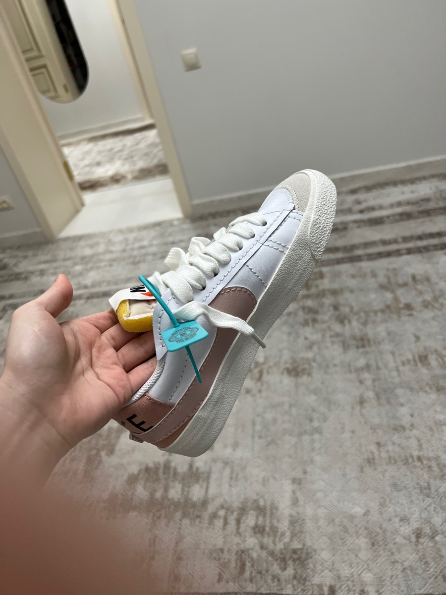 custom review-Nike Blazer Low Топ Скейтборд Кроссовки Женские Белые Розовые