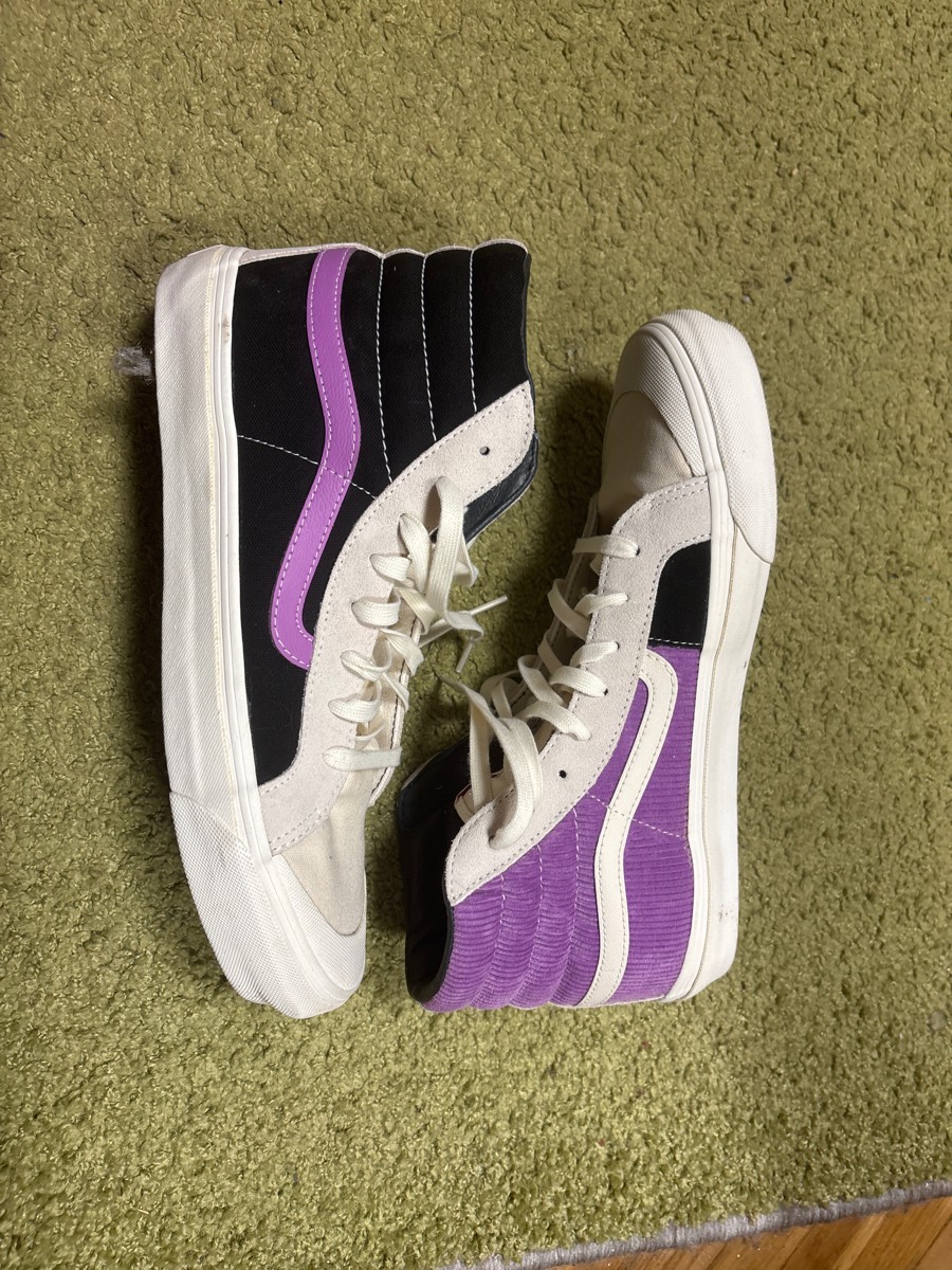 custom review-VANS Style 138 L High Топ Скейтборд Кроссовки Unisex Белый Черный Фиолетовый