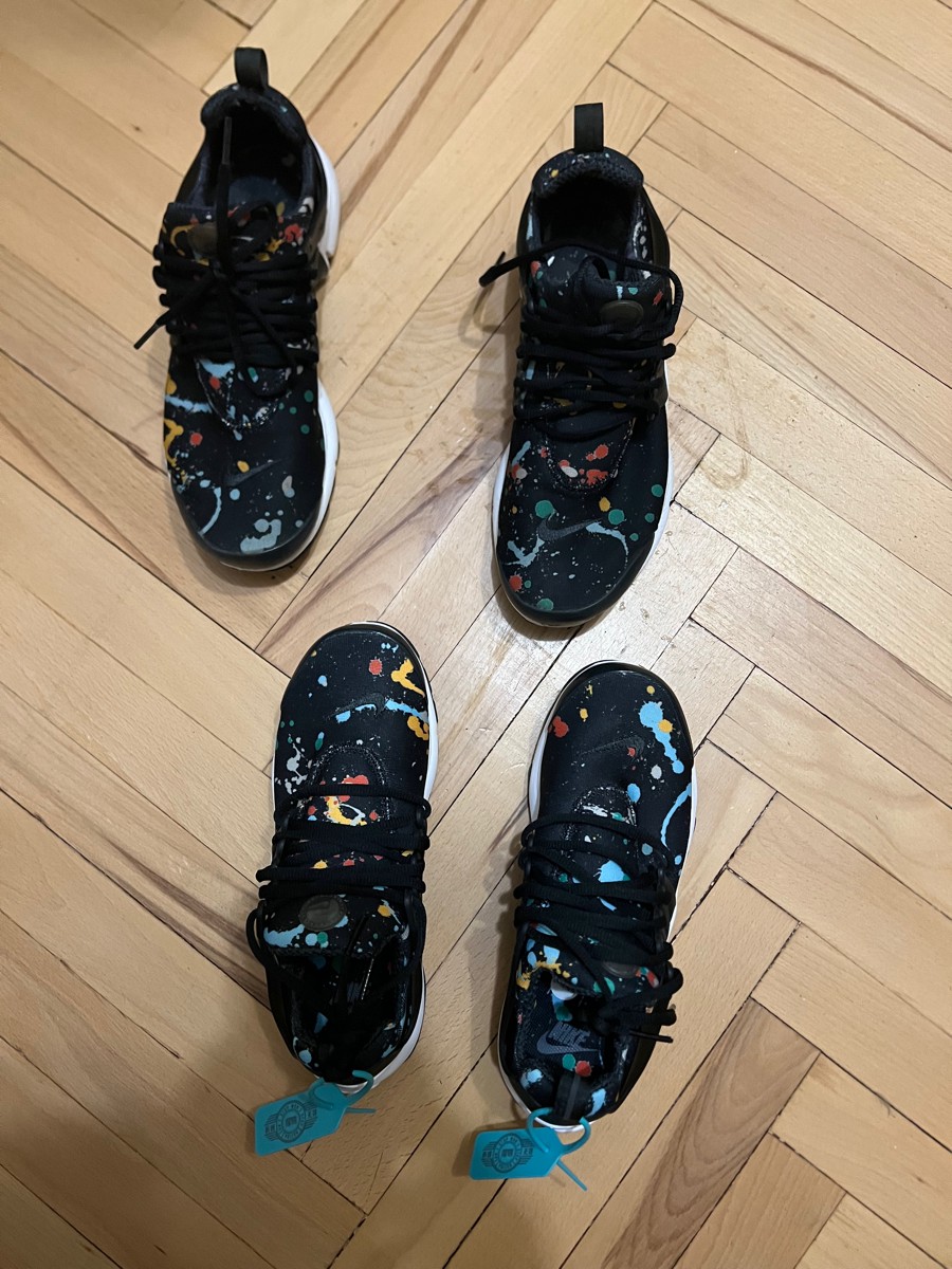 custom review-nike Presto Collection 'Брызги краски' Противоскользящий Устойчивый к истиранию Низкий Топ Повседневная обувь Мужская Черная