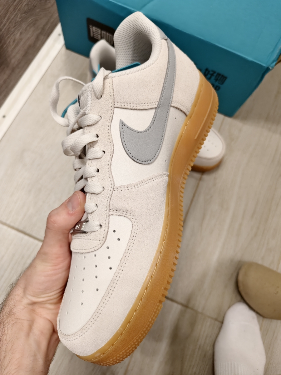 custom review-Nike Air FORCE 1 Low Топ Скейтборд Кроссовки Мужские Бежево-Серые