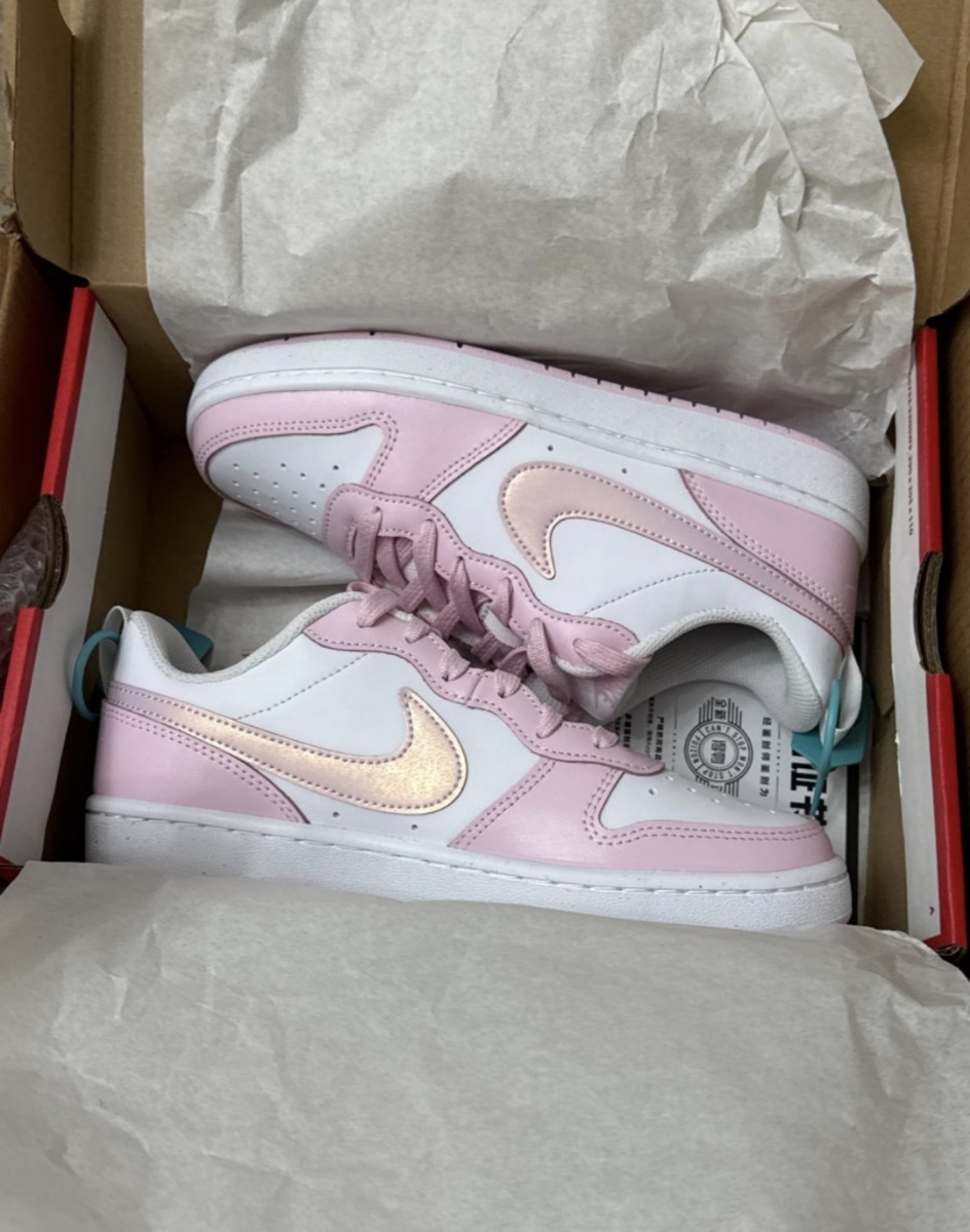 custom review-Nike Court Borough Low Топ Детские Скейтбординги Розовый