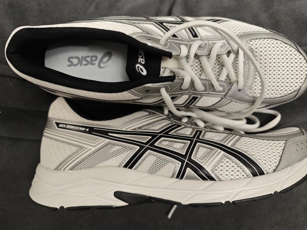 custom review-ASICS Гель Contend 4 Беговые кроссовки Низкий Топ Белый Серебряный Мужской