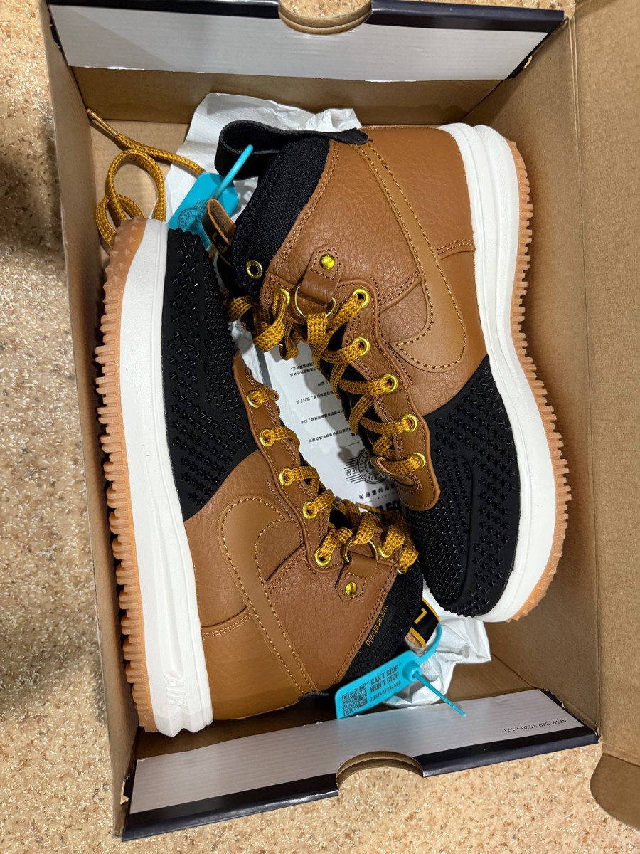 custom review-Nike Lunar Force 1 Slip-on Устойчивый к истиранию MID Скейтбординг Мужской Коричневый Черный