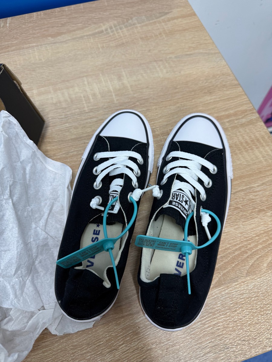 custom review-Converse Chuck Taylor All Star SHORELINE Slip Устойчивый к истиранию Дышащий Низкий Верх Обувь Женская Черный