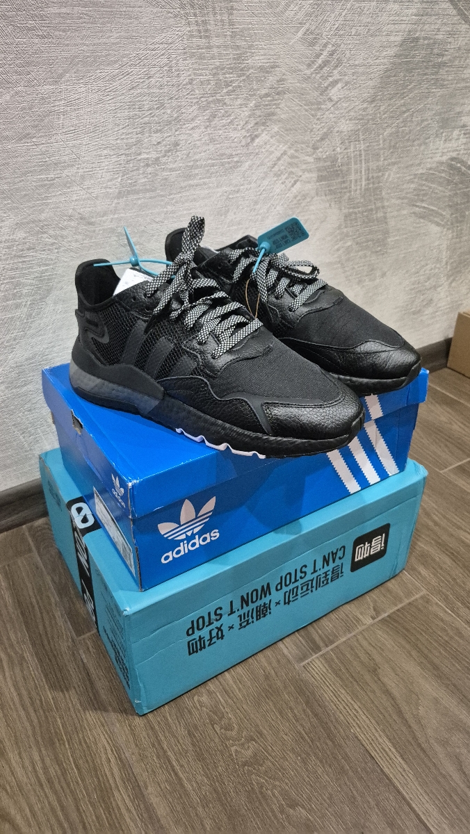 custom review-Adidas Originals Nite Jogger Устойчивый к истиранию Дышащий Низкий Топ Повседневная Обувь Унисекс Черный Серый Фиолетовый