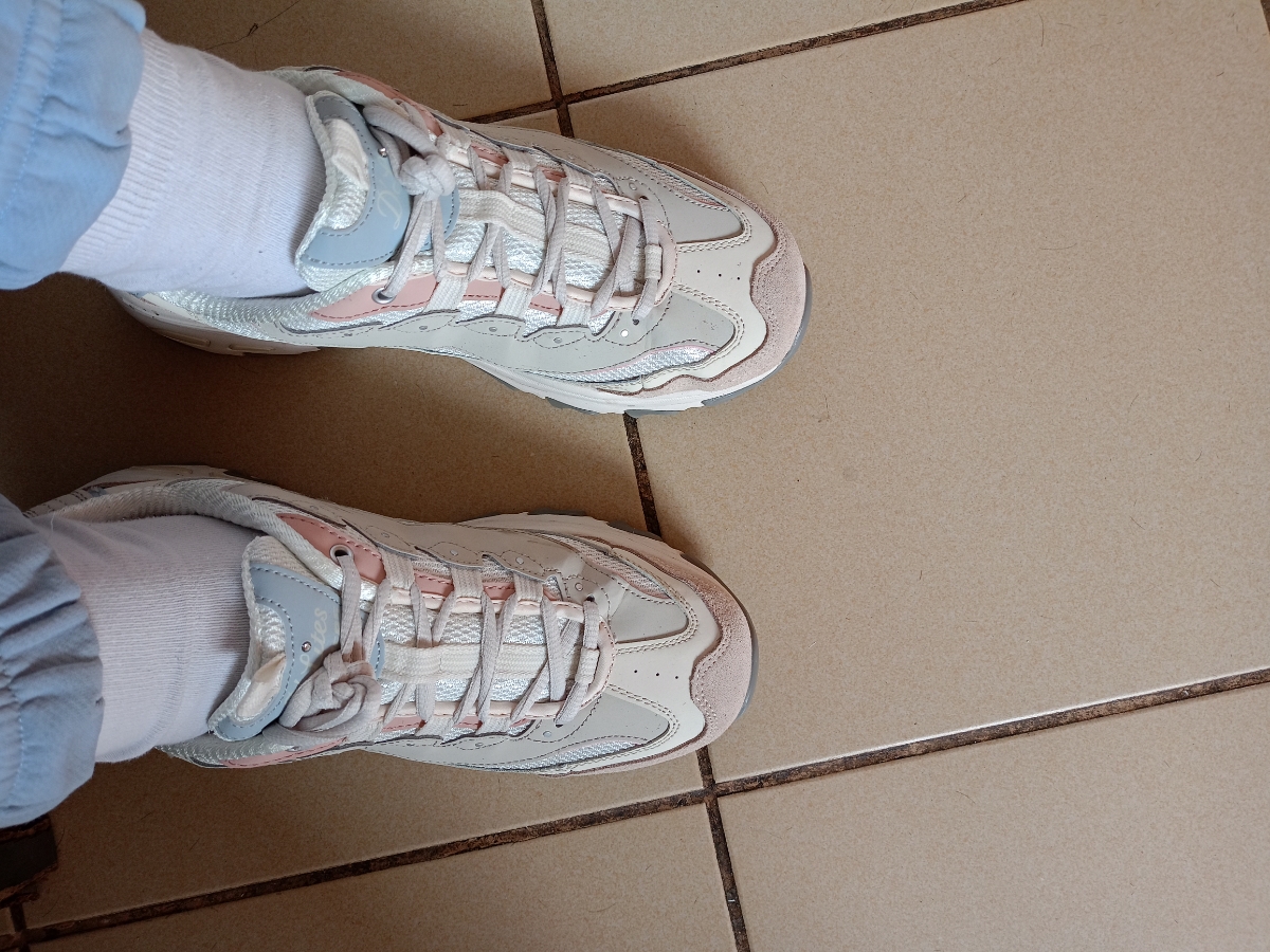 custom review-Skechers DLITES Панда Обувь Молочно-чайный Медвежонок QQ Молоко визуально увеличивает рост Толстоподошвенные кроссовки Женские Натуральный