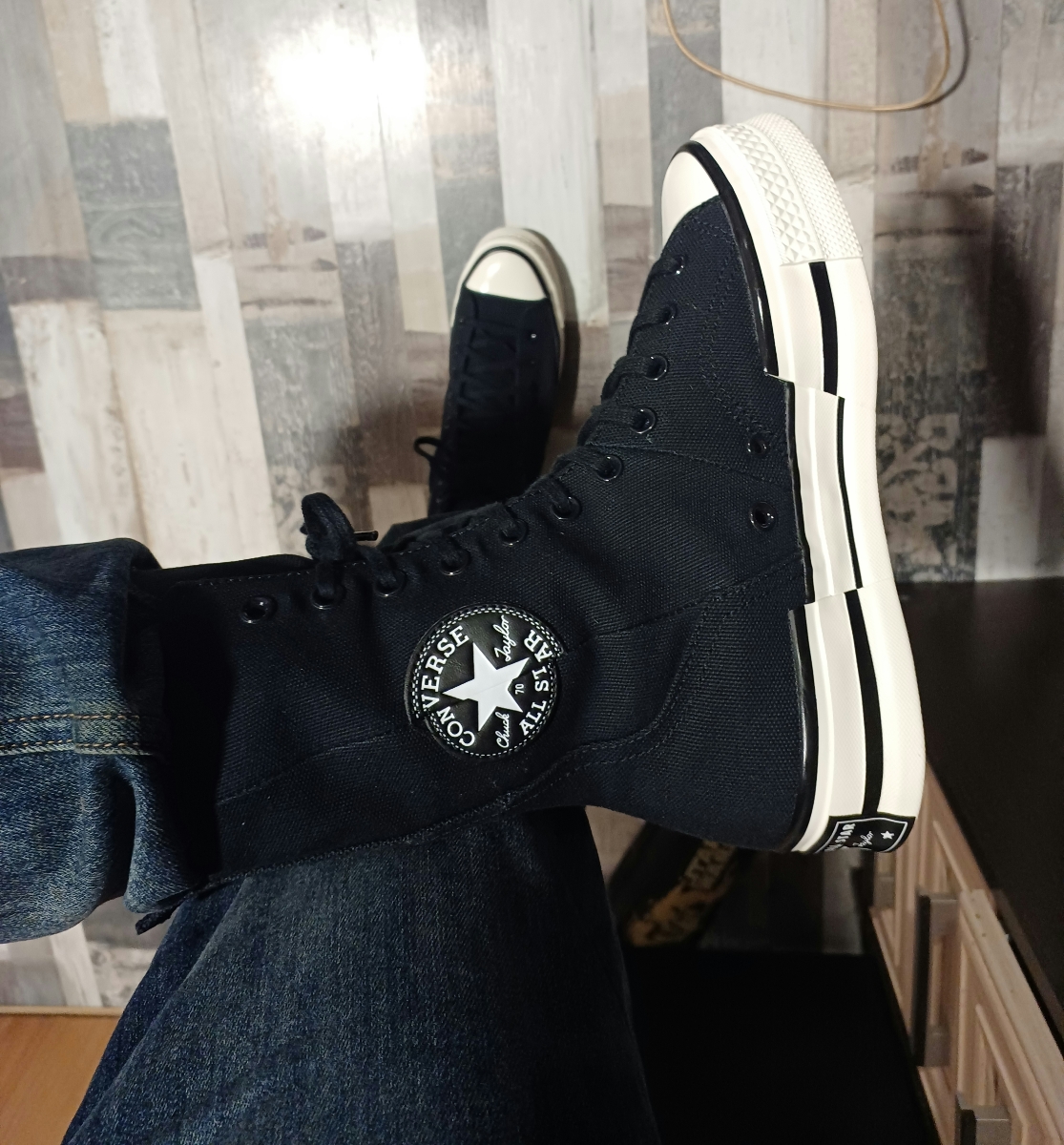 custom review-Converse Chuck 70 Plus Устойчивые к истиранию высокие кеды унисекс черные белые