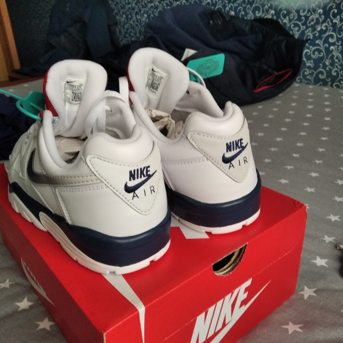 custom review-Nike Air Trainer 3 Устойчивые к истиранию Низкие Беговые кроссовки Мужские Белые Синие Красные