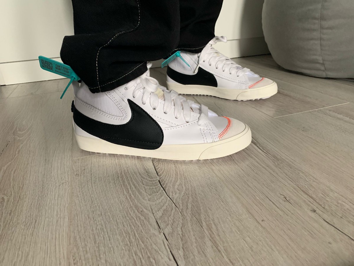 custom review-Nike Blazer Mid Топ Скейтборд Кроссовки Унисекс Белый Черный