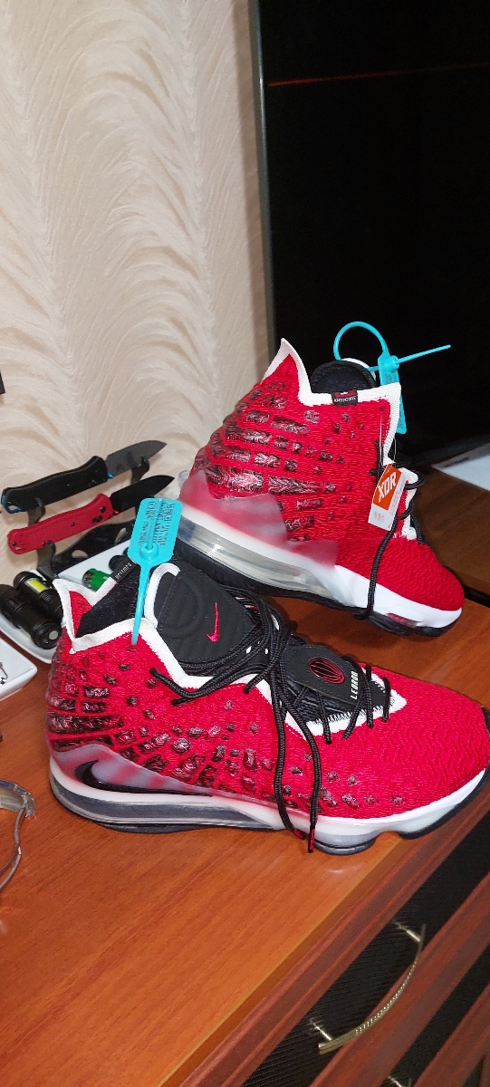 custom review-Nike Lebron 17 EP MID Топ Баскетбольные кроссовки для игры Мужской Красный черный Азиатская версия