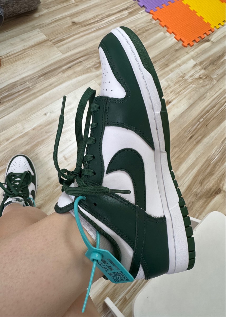 custom review-Nike Dunk Low Топ Скейтборд Кроссовки Унисекс Белый Зеленый