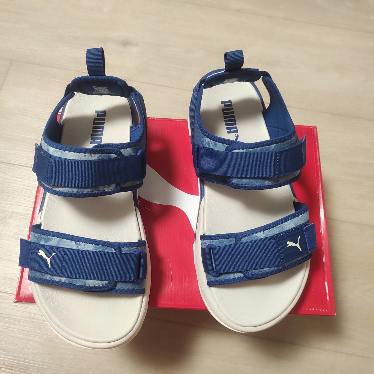 custom review-PUMA RS Сандалии Denim One Strap Sandals Unisex Blue White