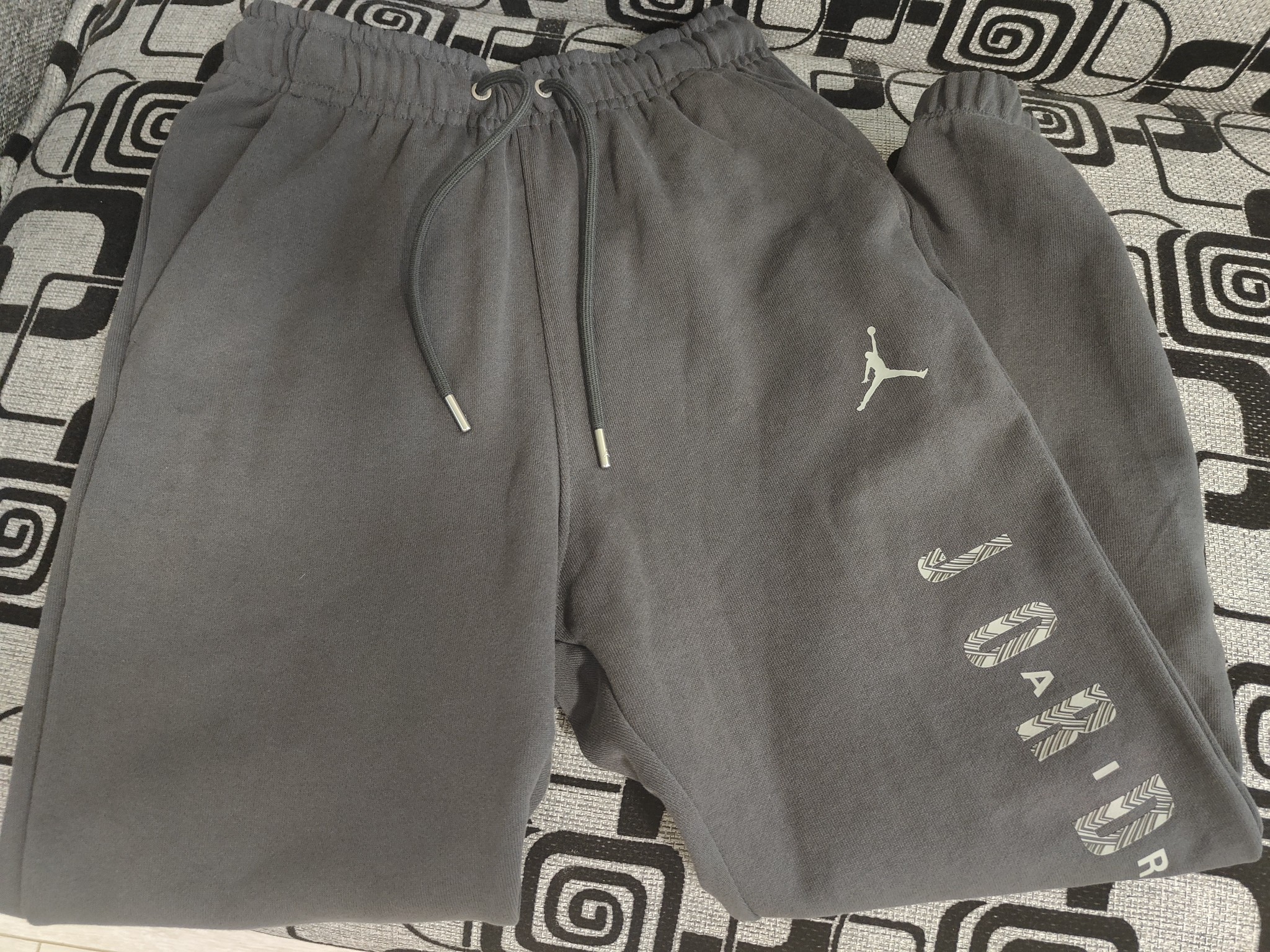 custom review-Джордан Тонкий Флис Вязаные Тренировочные Штаны Мужские Темный Дым Серый